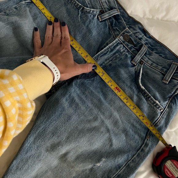 LEVIS 505C SLIM STRAIGHT distressed light wash revolve 25 mid rise crop - Picture 12 of 12